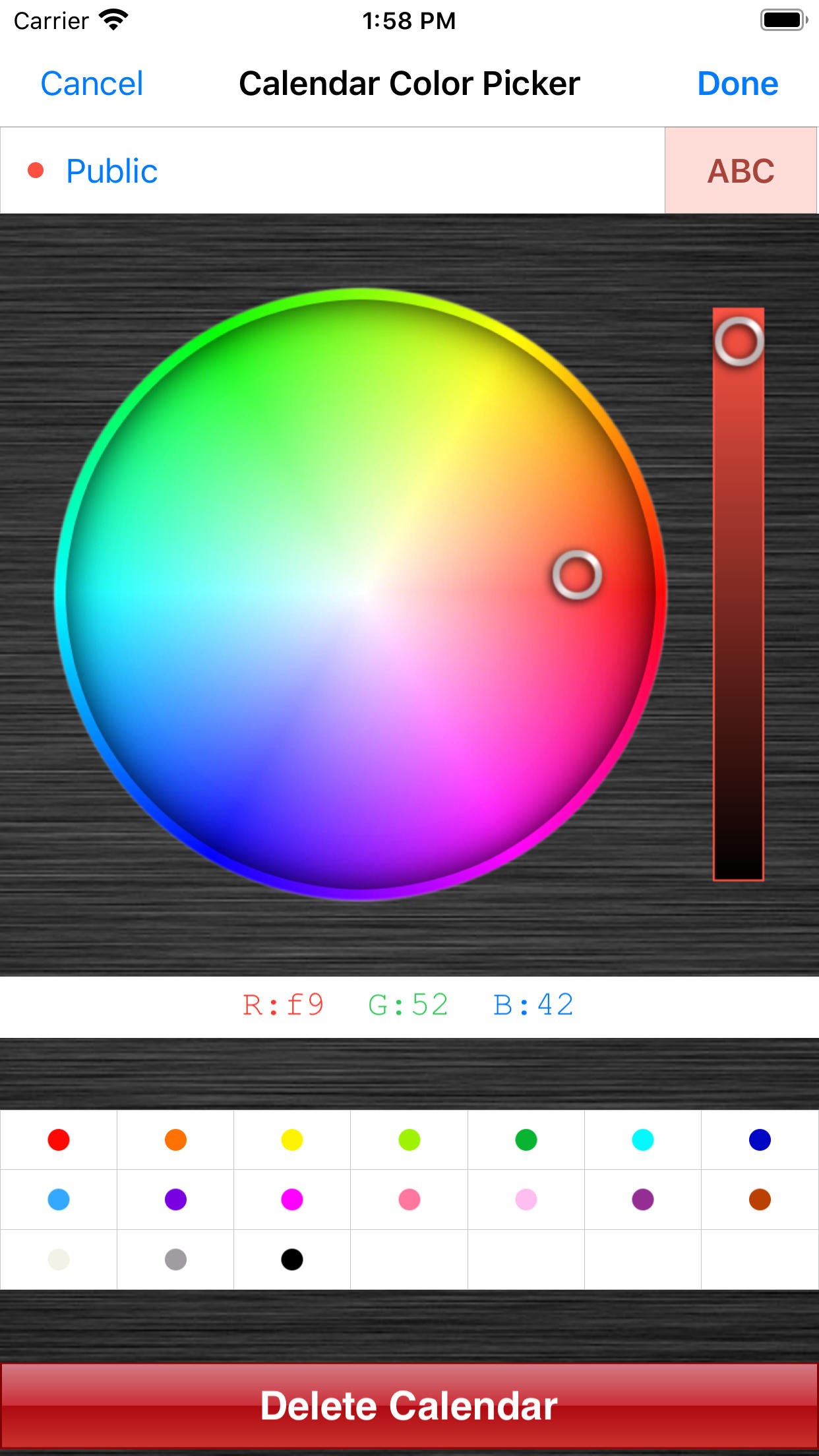 VoidTech Calendar Color Picker IOS App