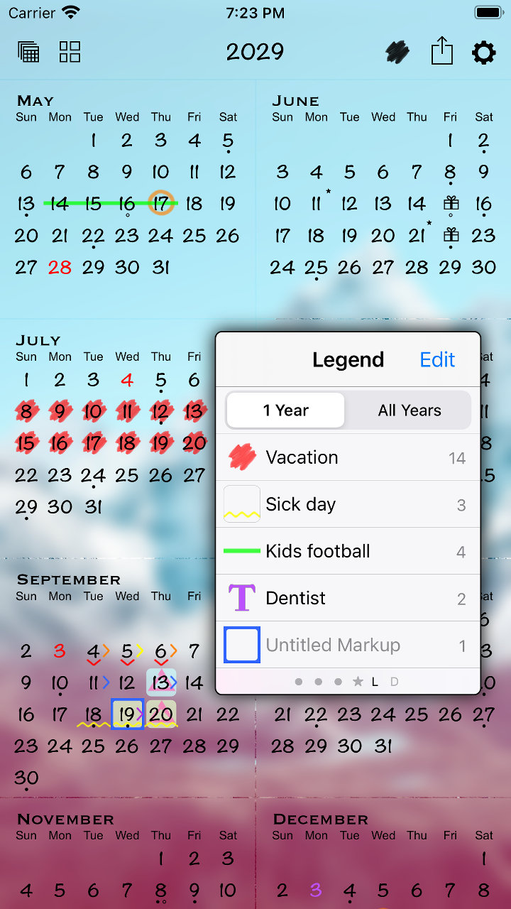VoidTech - All-in-One Year Calendar SE iPhone App