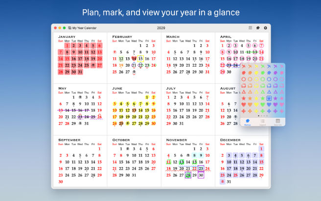 All-in-One Year Calendar screenshot