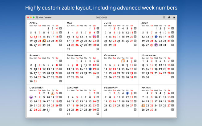 All-in-One Year Calendar screenshot