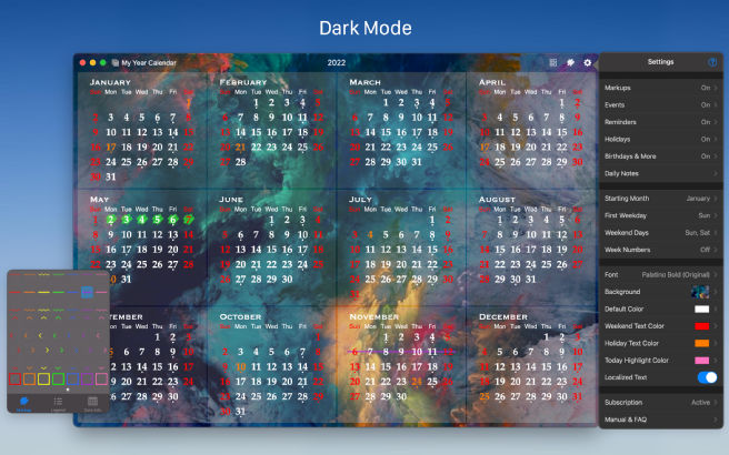 All-in-One Year Calendar screenshot