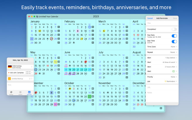 All-in-One Year Calendar screenshot